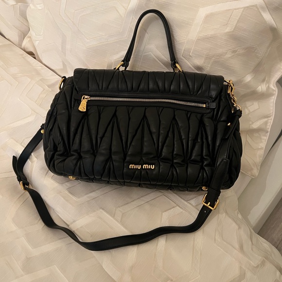 Miu Miu Black Matelasse Leather Bauletto Bag - Picture 3 of 3